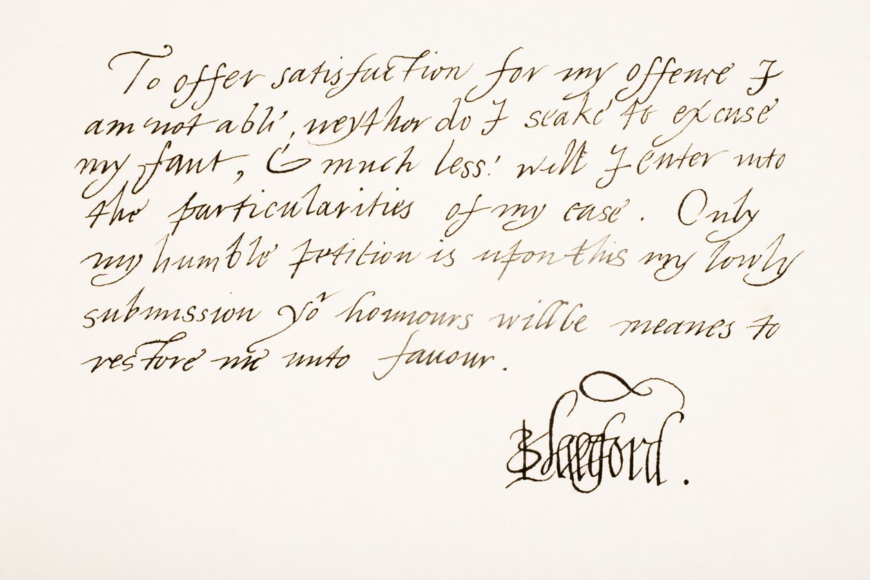 Edward Seymour, 1. Earl of Hertford, 1. Baron Beauchamp, 1539 - 1621. Handschriftprobe und Unterschrift. von Unknown
