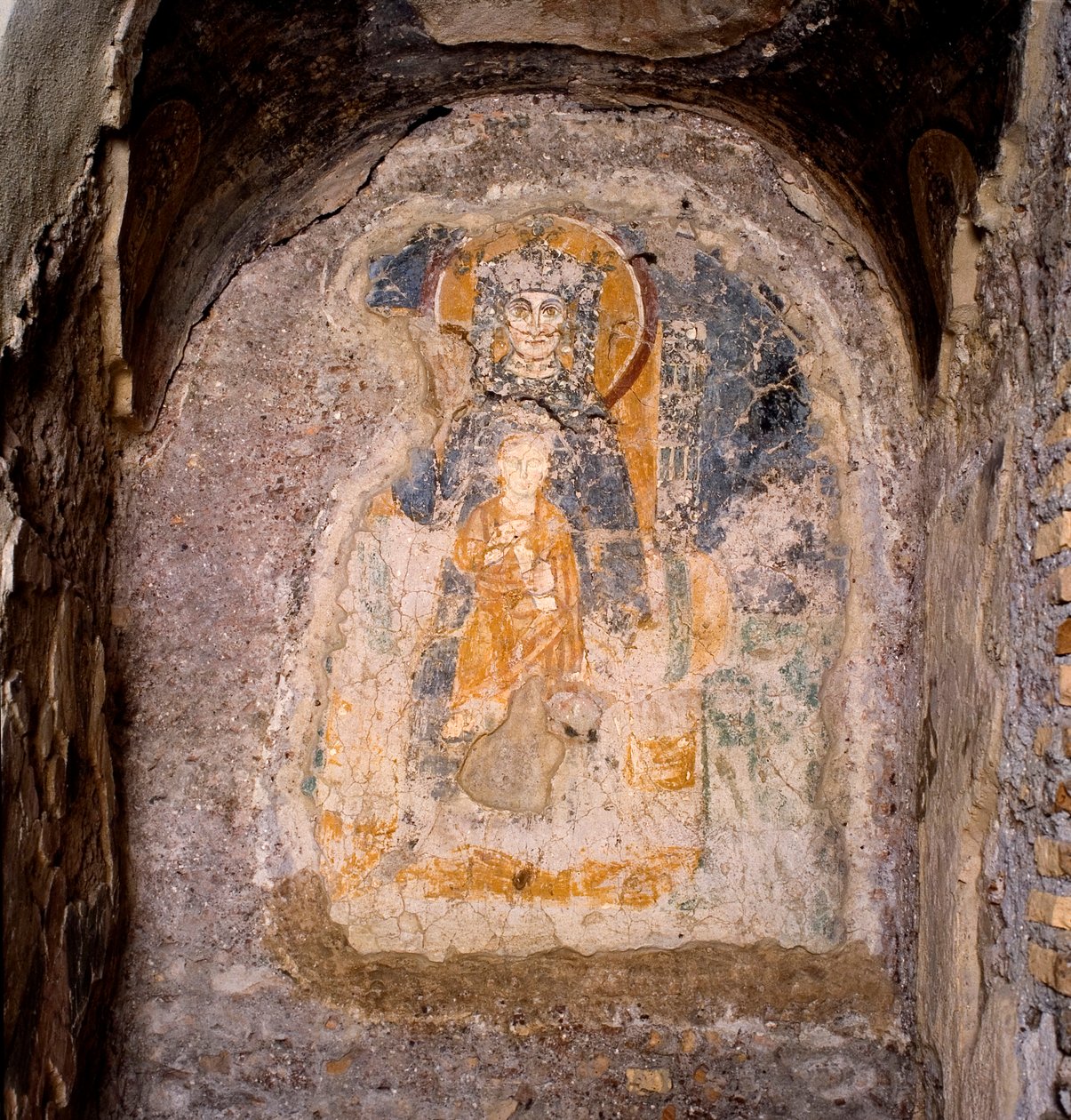 Fresko in der unterirdischen Basilika des 4. Jahrhunderts von Unknown