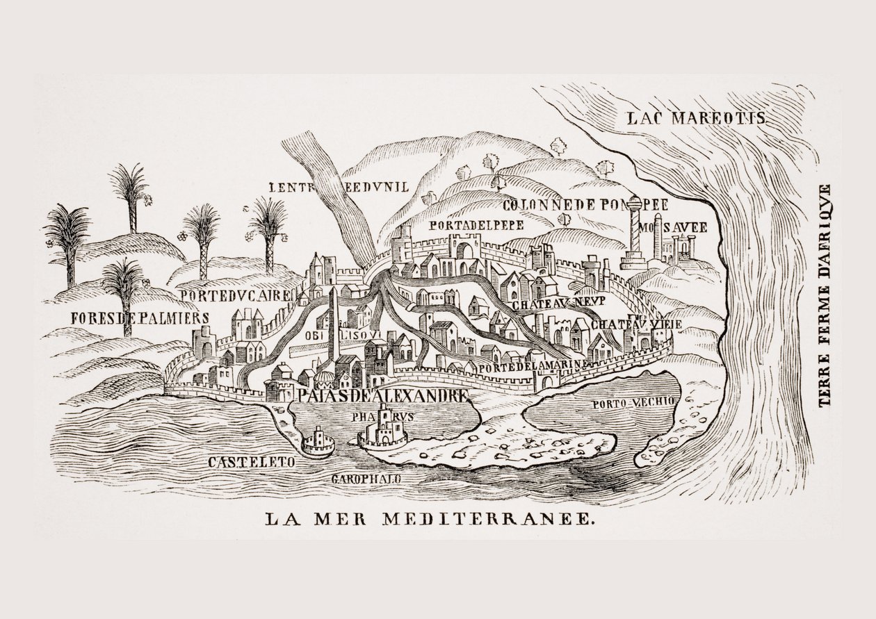 Ansicht von Alexandria, Ägypten, nach einem Holzschnitt in 
