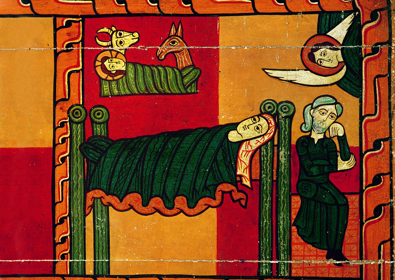 Die Geburt Christi, Seitenflügel eines Altarbildes, Katalanisch von Spanish School
