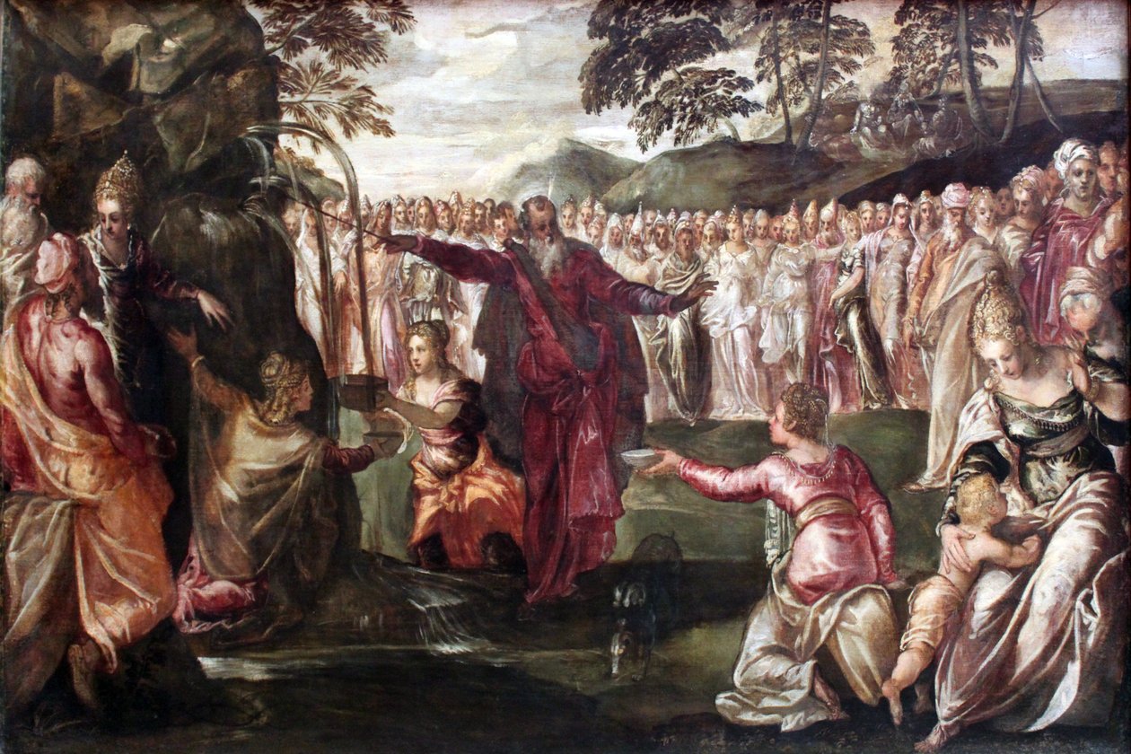 Moses schlägt Wasser aus dem Felsen von Tintoretto
