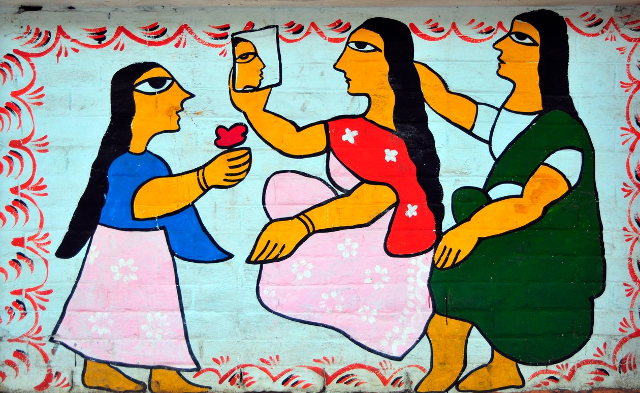 Ein Wandgemälde von bangladeschischen Landfrauen von Unknown