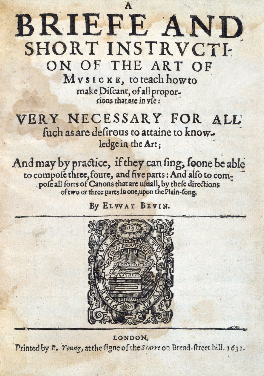 Die Kunst der Musik, von Elway Bevin 1631 von Unknown