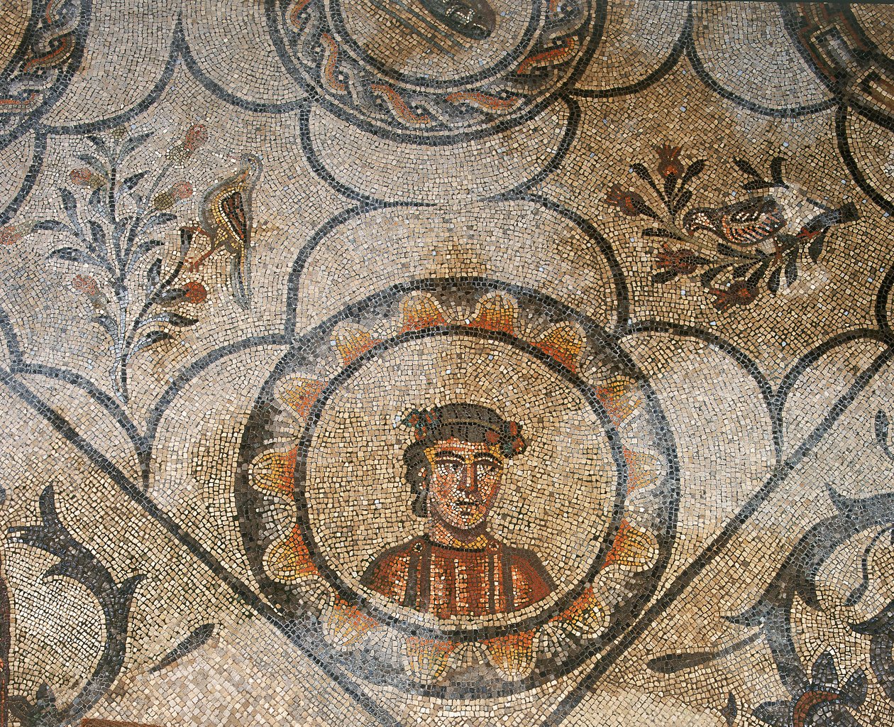 Detail des Bodens der frühchristlichen Basilika von Aquileia, Udine von Unknown