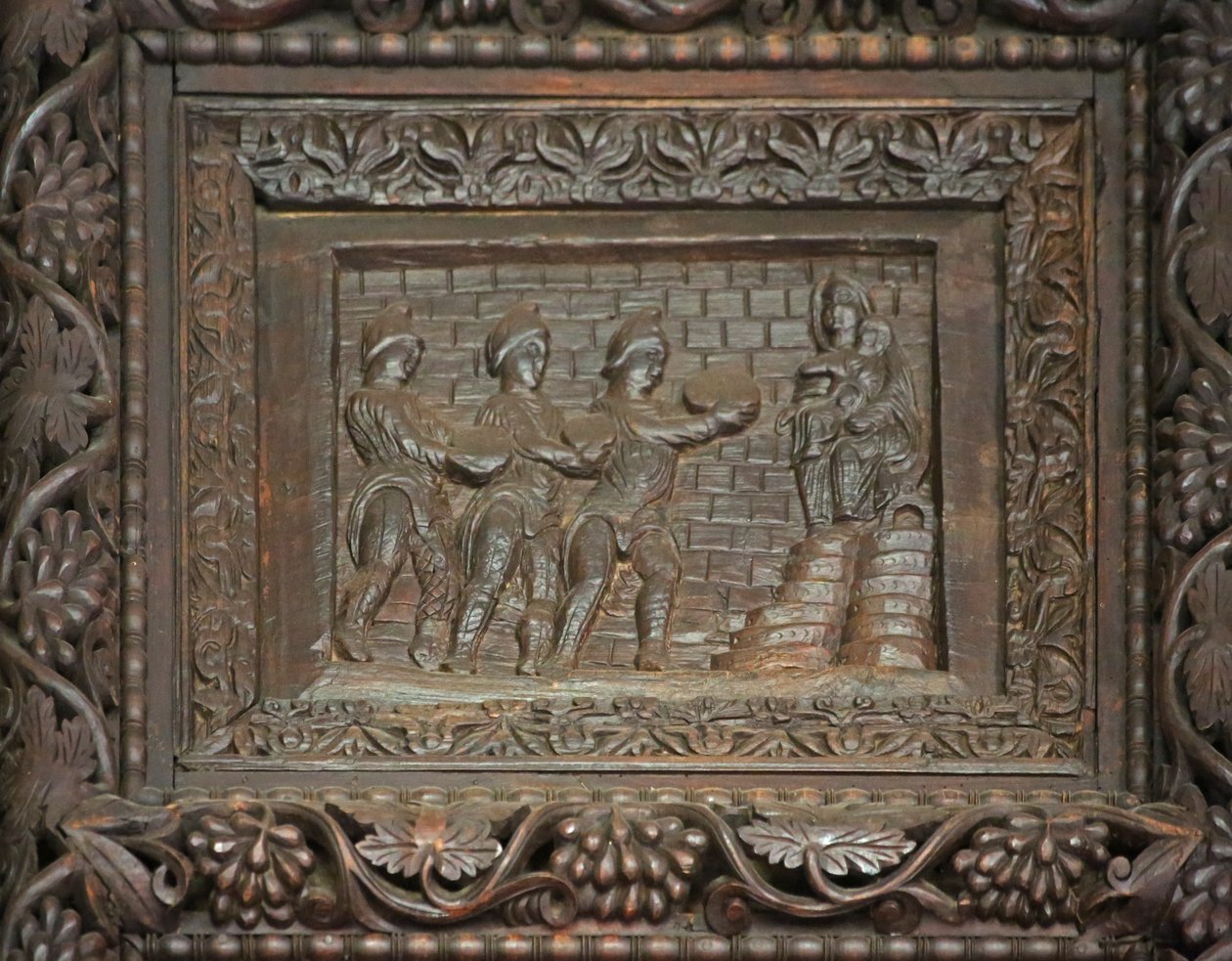 Tafel von der Tür aus dem 5. Jahrhundert: Die Anbetung der Heiligen Drei Könige von Unknown