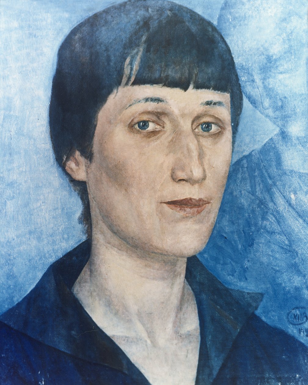 Porträt der russischen Dichterin Anna Achmatowa (1888-1966) von Petrov-Wodkin, 1922 von Unknown