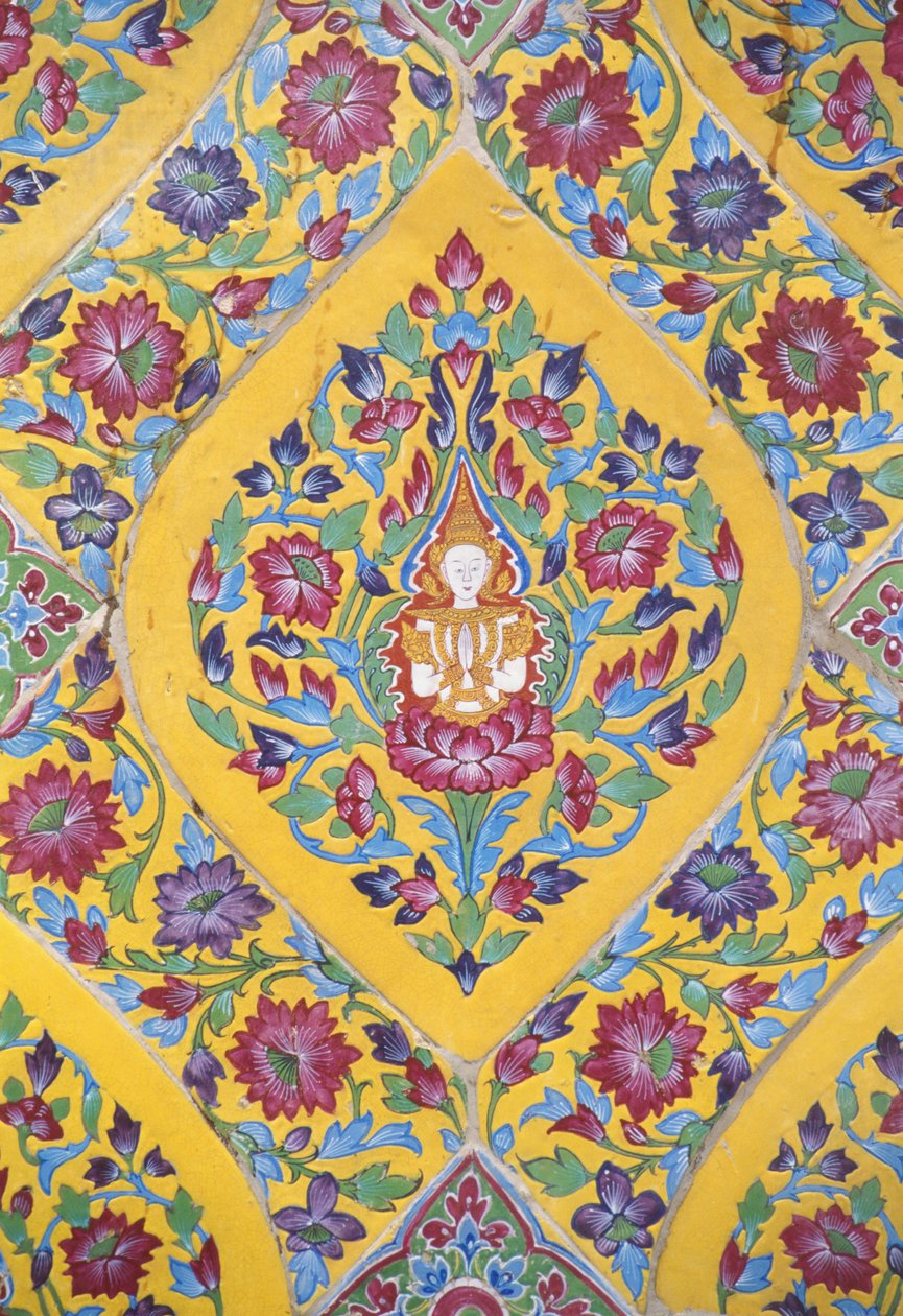 Thailand, Wat Rachabophit, buddhistischer Tempel, bunte Fliesendetail von Unknown