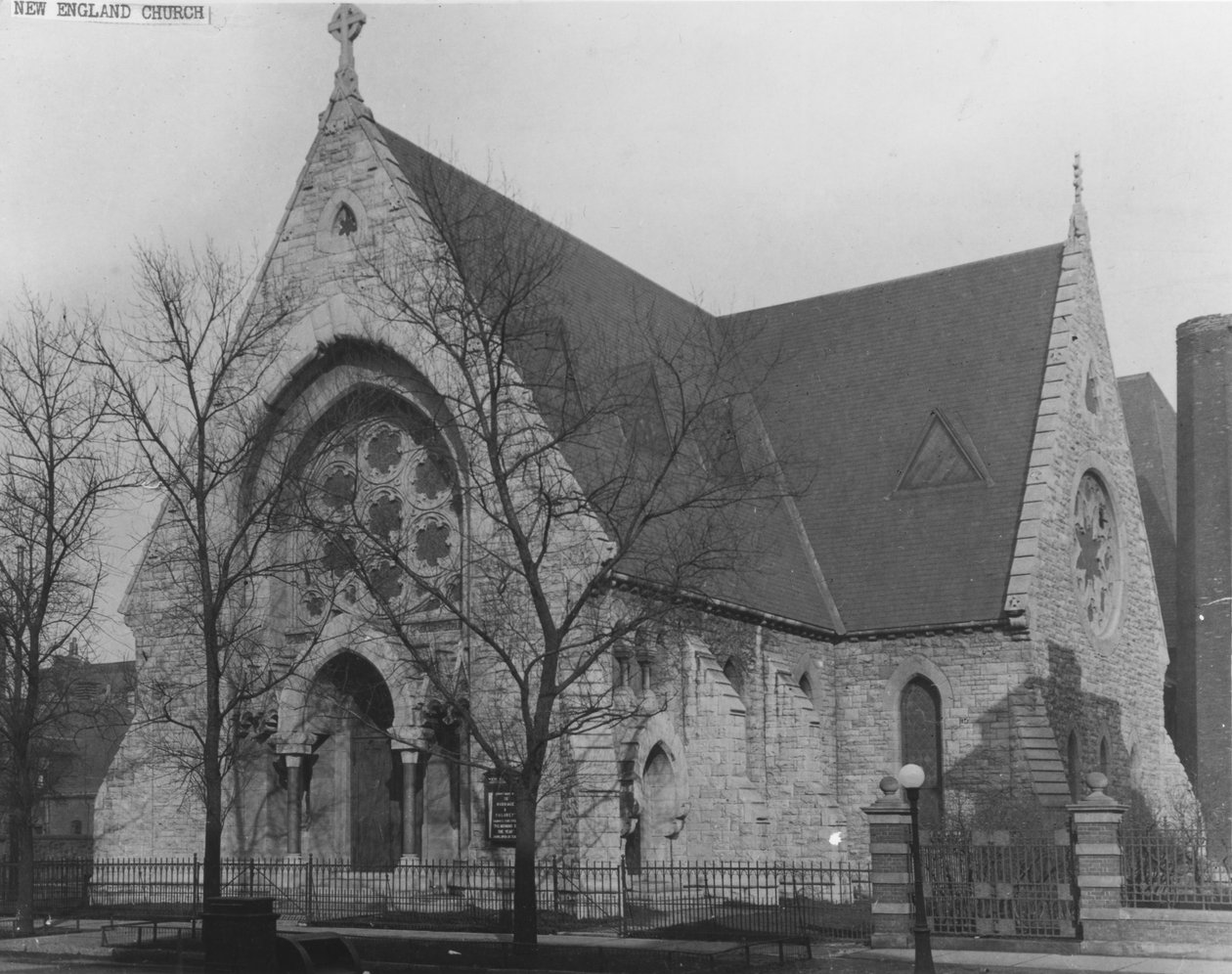 New England Church, 19 W. Delaware Place, Chicago, ca. 1870 von American Photographer