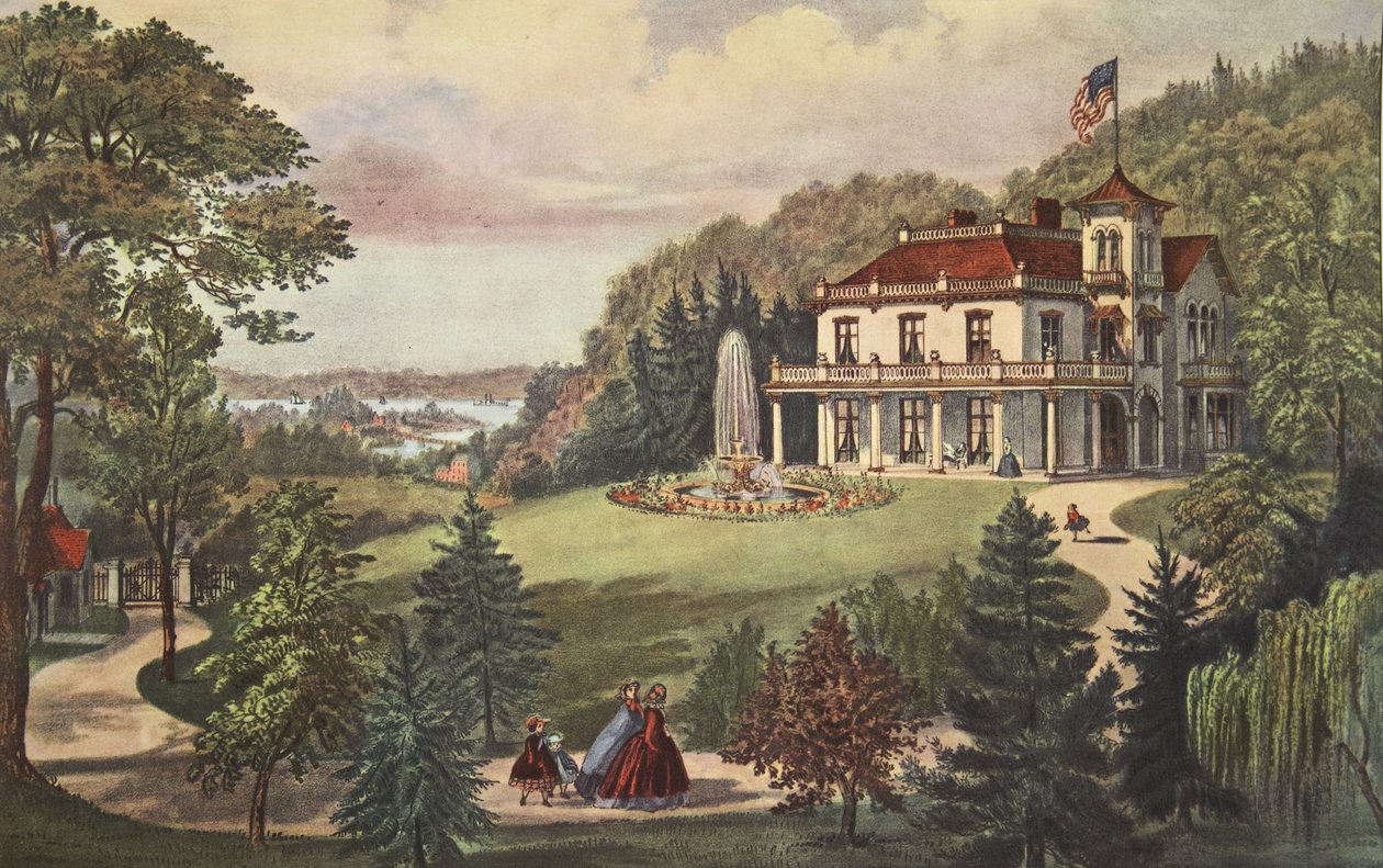 Leben auf dem Land - Abend, veröffentlicht 1862, Currier & Ives von American School