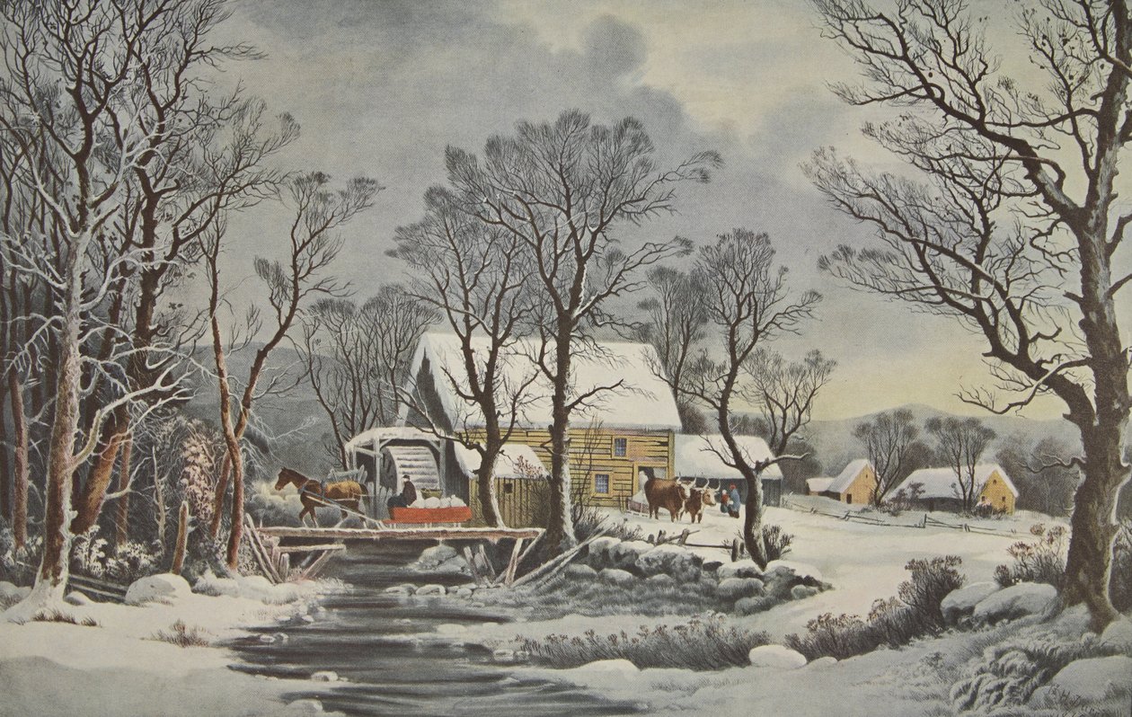 Winter auf dem Land - Die alte Getreidemühle von American School