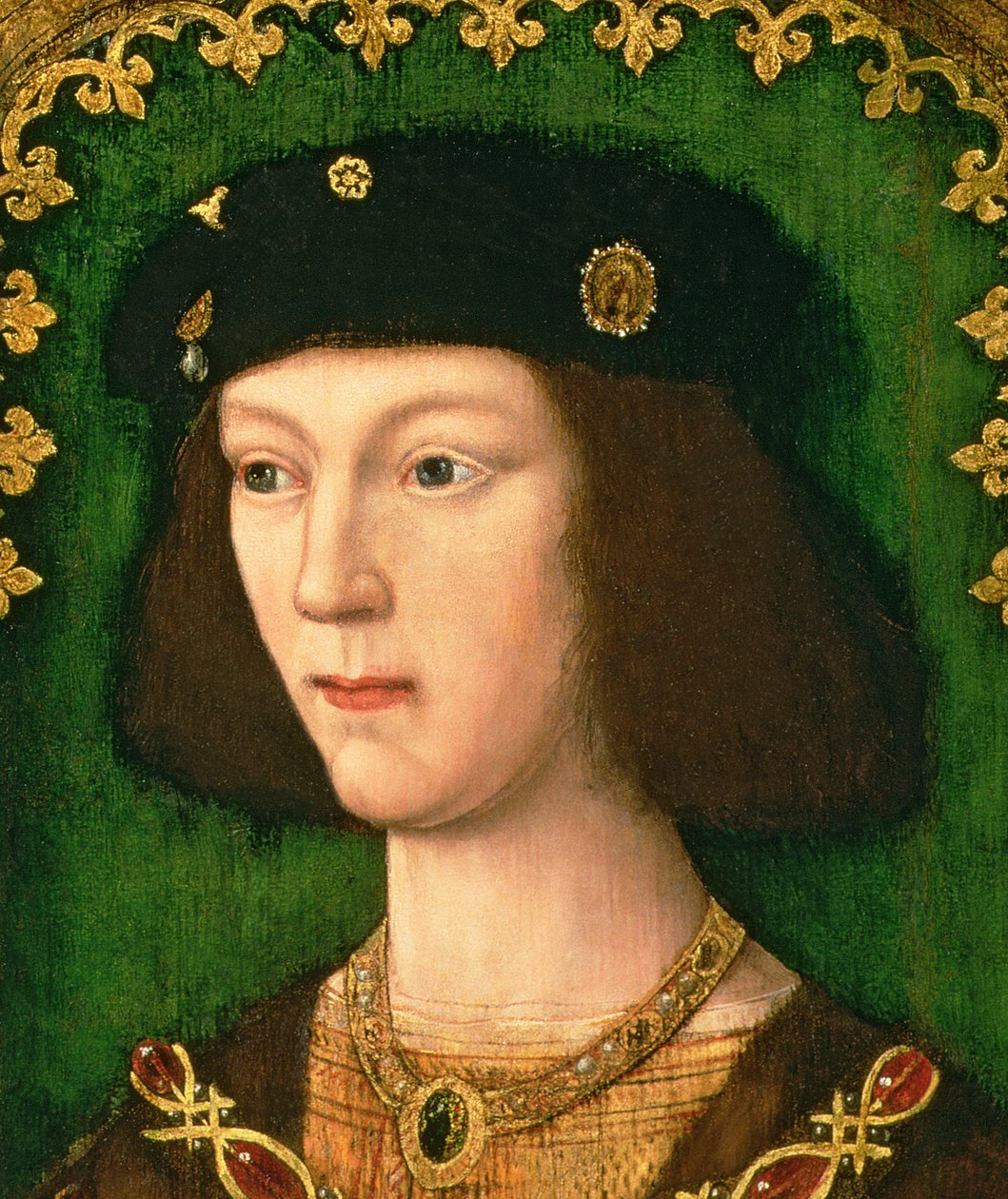 Porträt von Heinrich VIII. (1491-1547), ca. 1509 (Detail) von English School