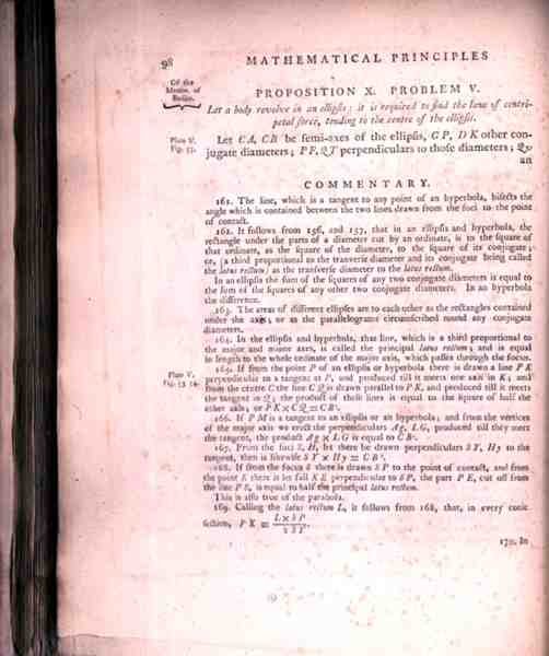 Proposition X Problem V aus Band I der Mathematischen Prinzipien der Naturphilosophie von Sir Isaac Newton (1642-1727) 1777 von English School