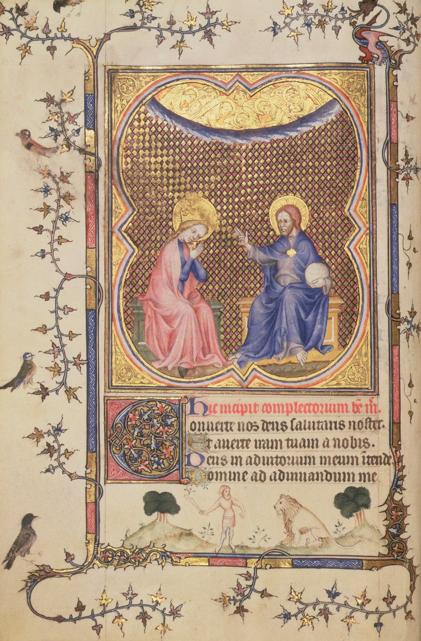 Ms 3-1954 f.24v Krönung der Jungfrau, aus den Stunden von Philipp dem Kühnen, Herzog von Burgund, ca. 1370 von French School