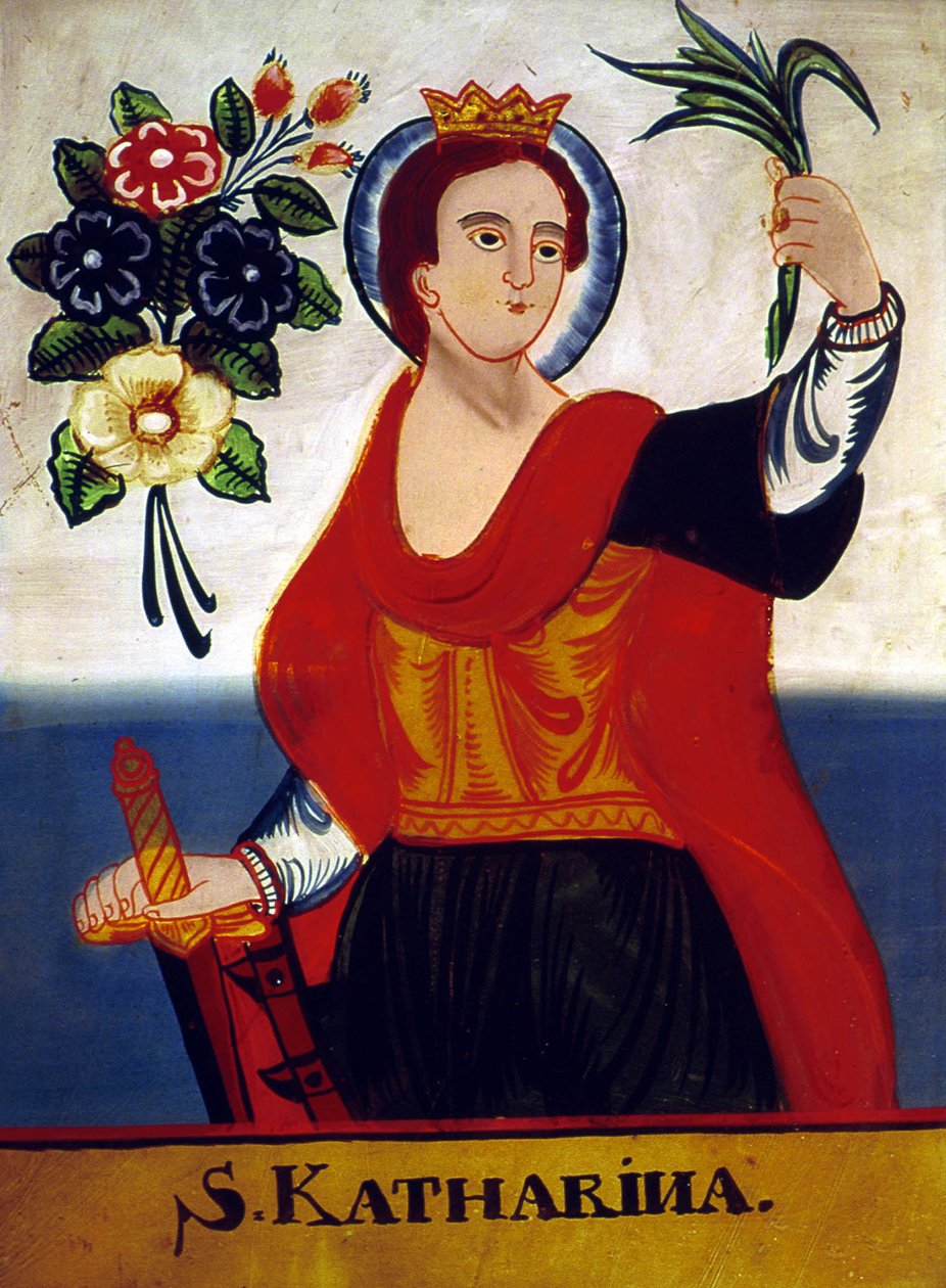 Heilige Katharina mit Märtyrerpalme und Schwert von Russian School