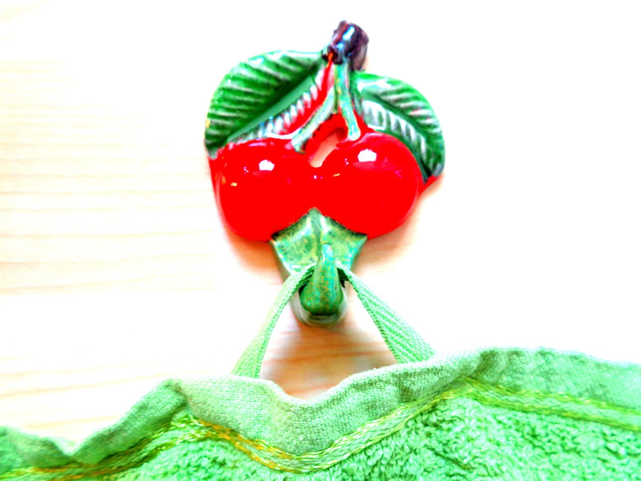Kirschen Küchenhaken Vintage Sommer Garten von Martina Konitzky