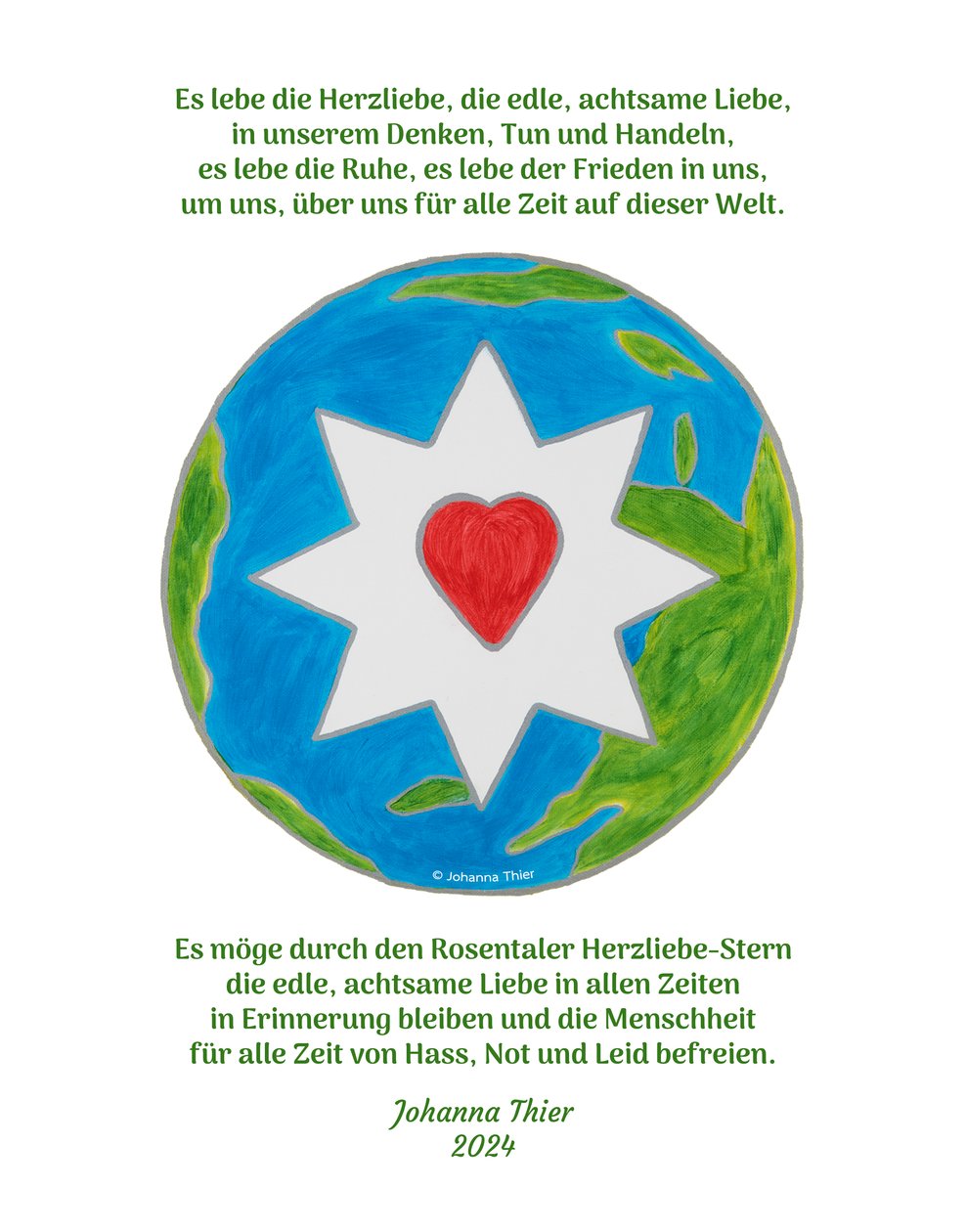 Es lebe der Frieden für alle Zeit auf dieser Welt von Johanna Thier