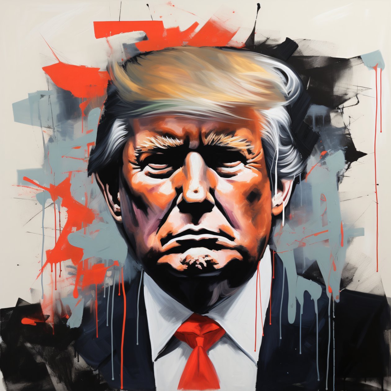 Leinwanddruck von Donald Trump Gemälde, gerahmte Wanddekoration von F. Abderrahim