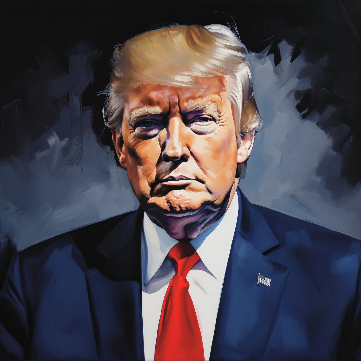 Acryl Donald Trump Politik Kunst Gemälde zum Verkauf, Wanddekoration druckt von F. Abderrahim