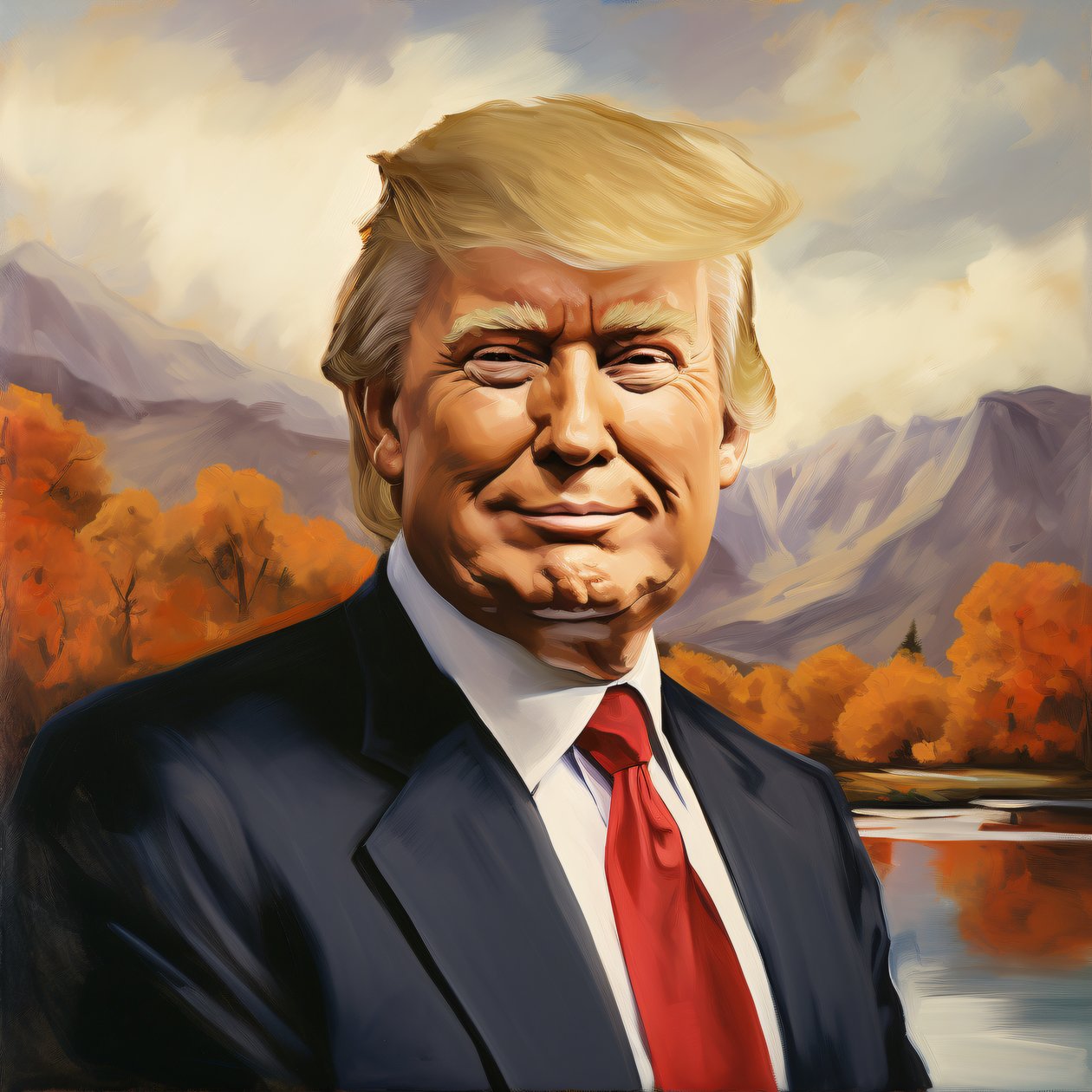 Donald Trump Gemälde, Porträts von Präsidenten, Wanddekoration  Leinwanddrucke von F. Abderrahim
