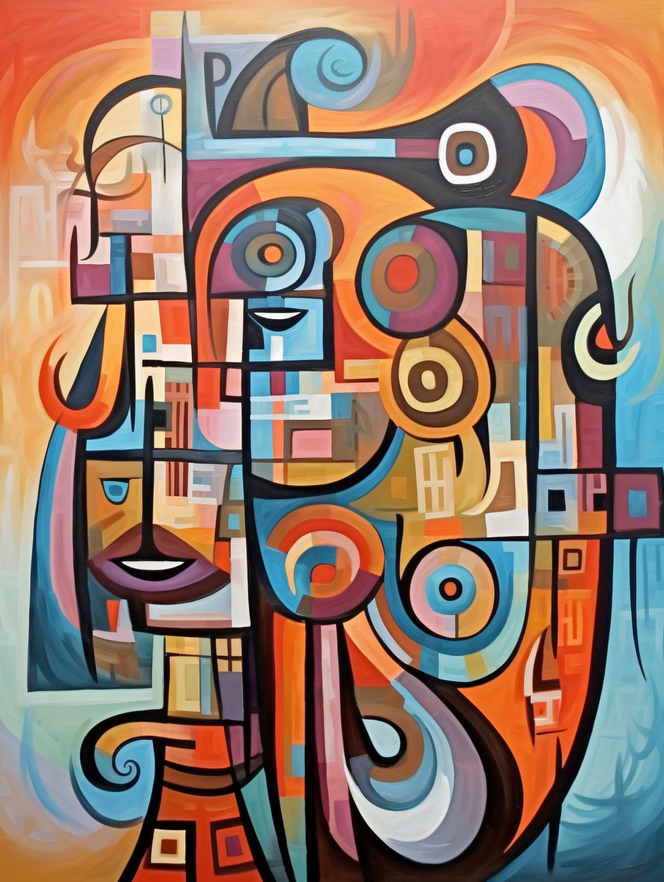 Schöner Kubismus Graffiti, moderne Wanddekoration Ideen von F. Abderrahim