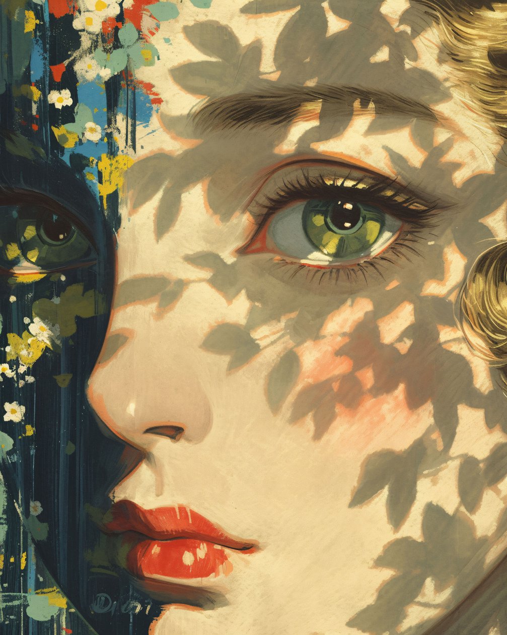 Sunlight Magus A Fornasetti Daydream, Nahaufnahme eines Mädchengesichts, online Kunstdrucke von F. Abderrahim