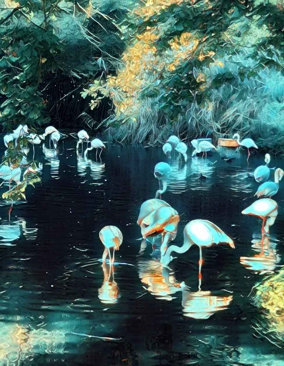 Flamingos. von Margareta Uliarte