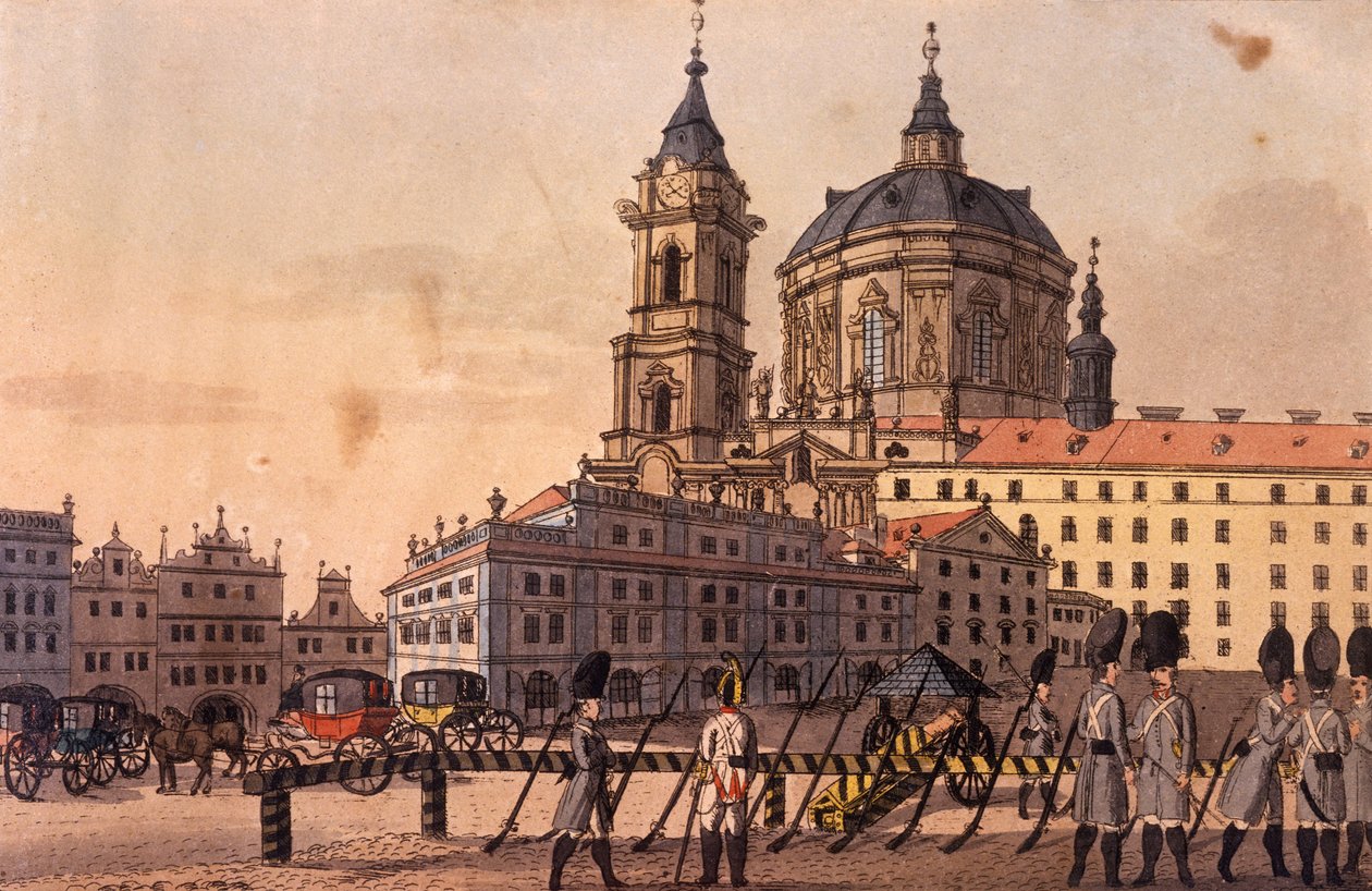 Malostranské (Kleinseitner) Platz (unterer Teil), ca. 1810 von A. and Berka, Johann Gustav