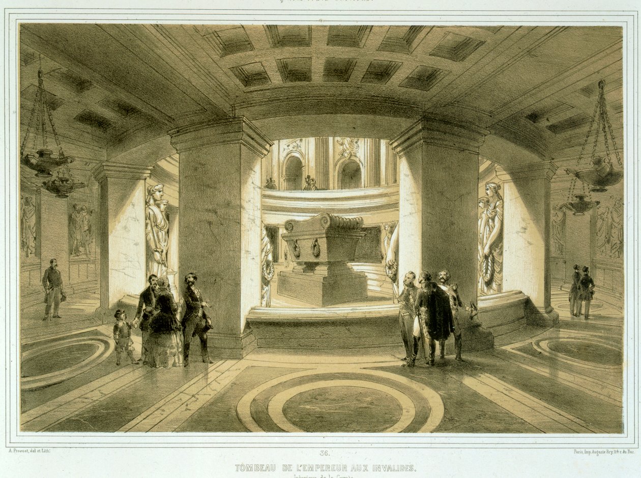 Grab von Napoleon (1769-1821) in den Invalides, aus Paris et ses Environs, veröffentlicht um 1850-60 von Abbé Prévost