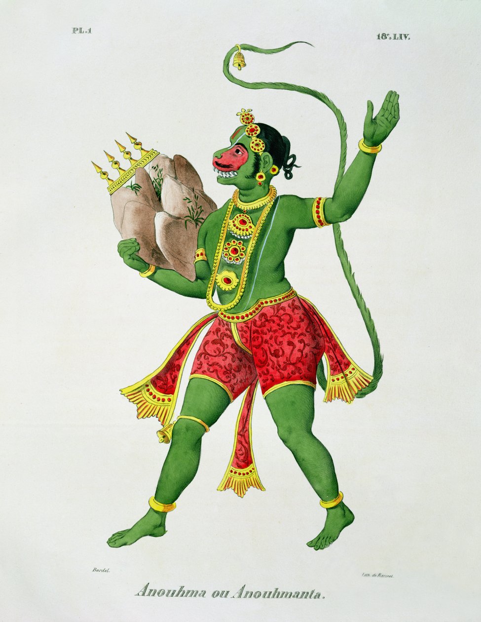 Hanuman, graviert von de Racinet von A. Geringer