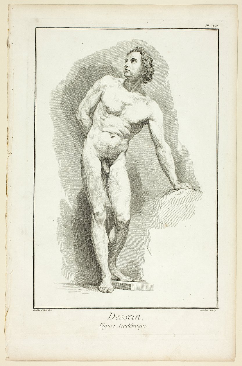 Entwurf: Akademische Figur, aus der Encyclopédie von A. J. Defehrt