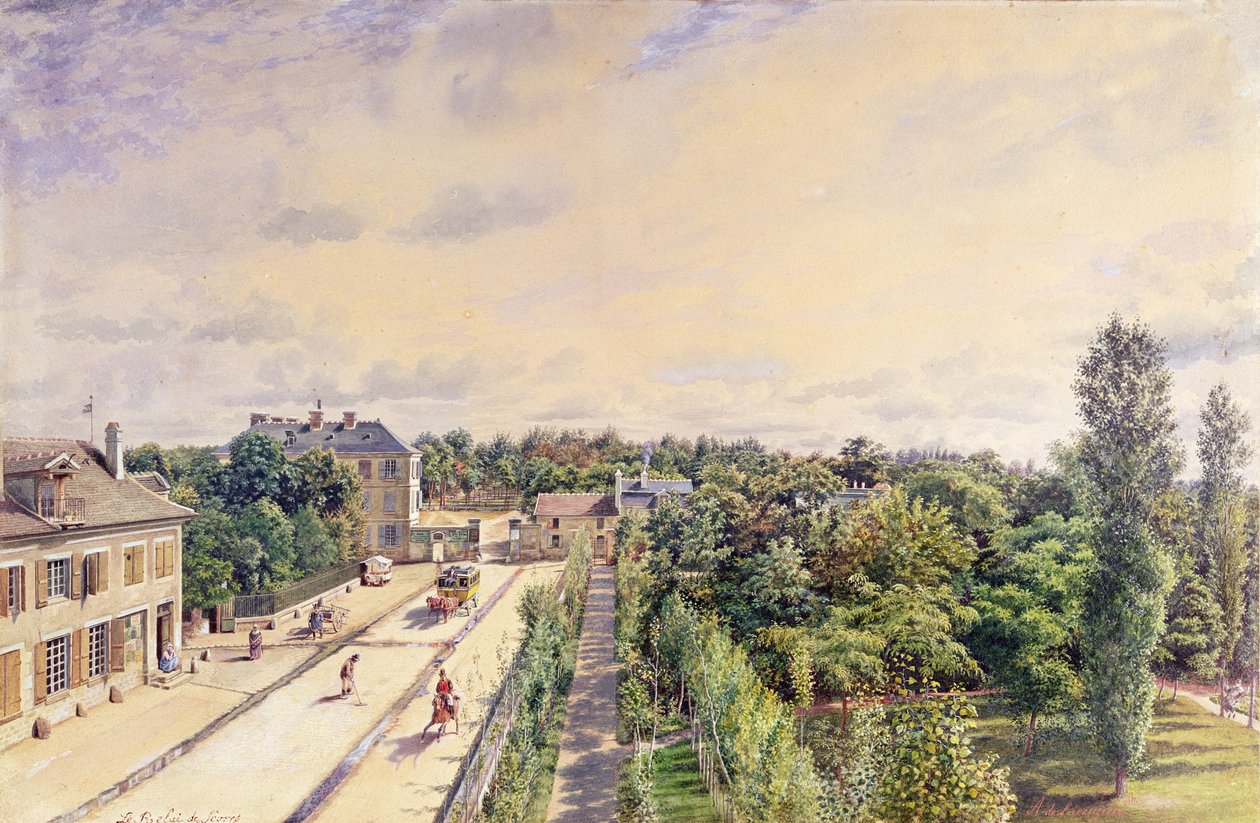 Das Gästehaus in Sèvres, um 1840 von A. de Lareuziere
