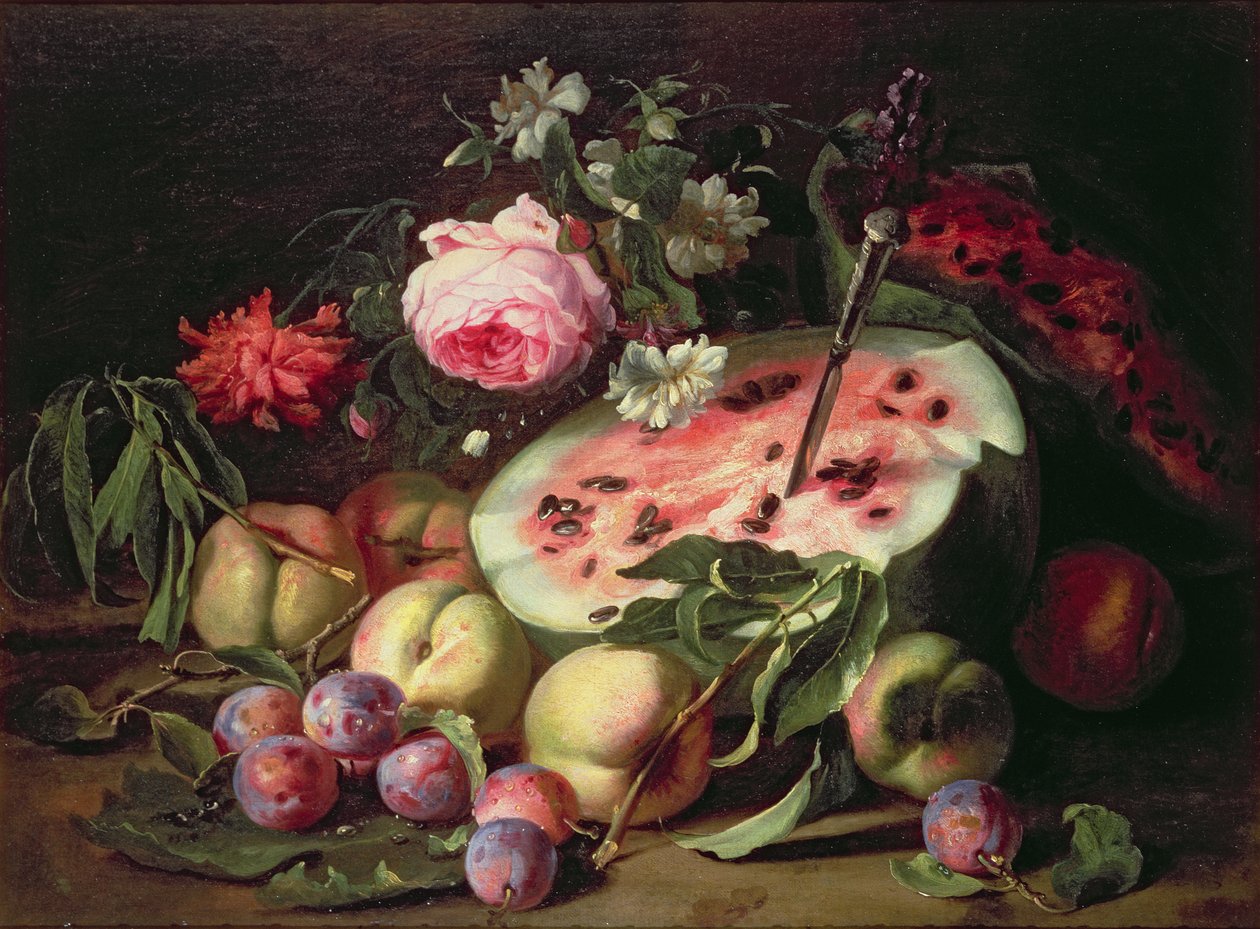 Stillleben mit einer Wassermelone von Abraham Brueghel