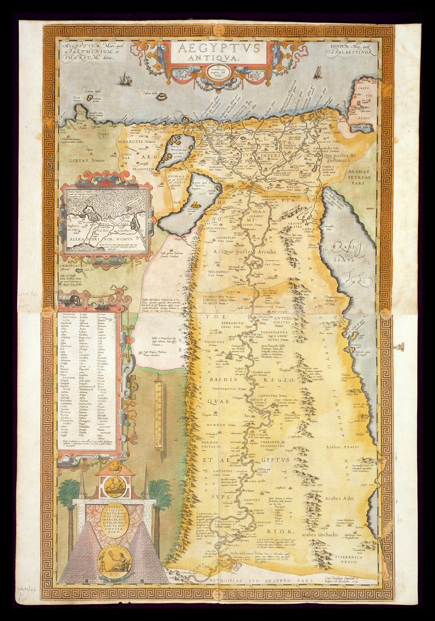 Karte des antiken Ägypten, 1584 von Abraham Ortelius