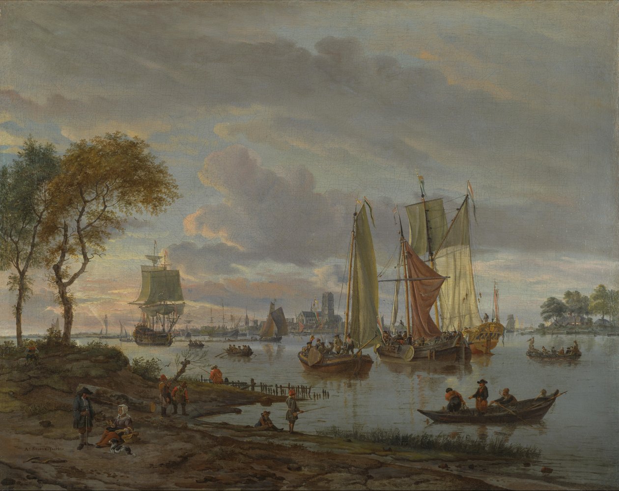 Ein Blick auf einen Fluss von Abraham Storck