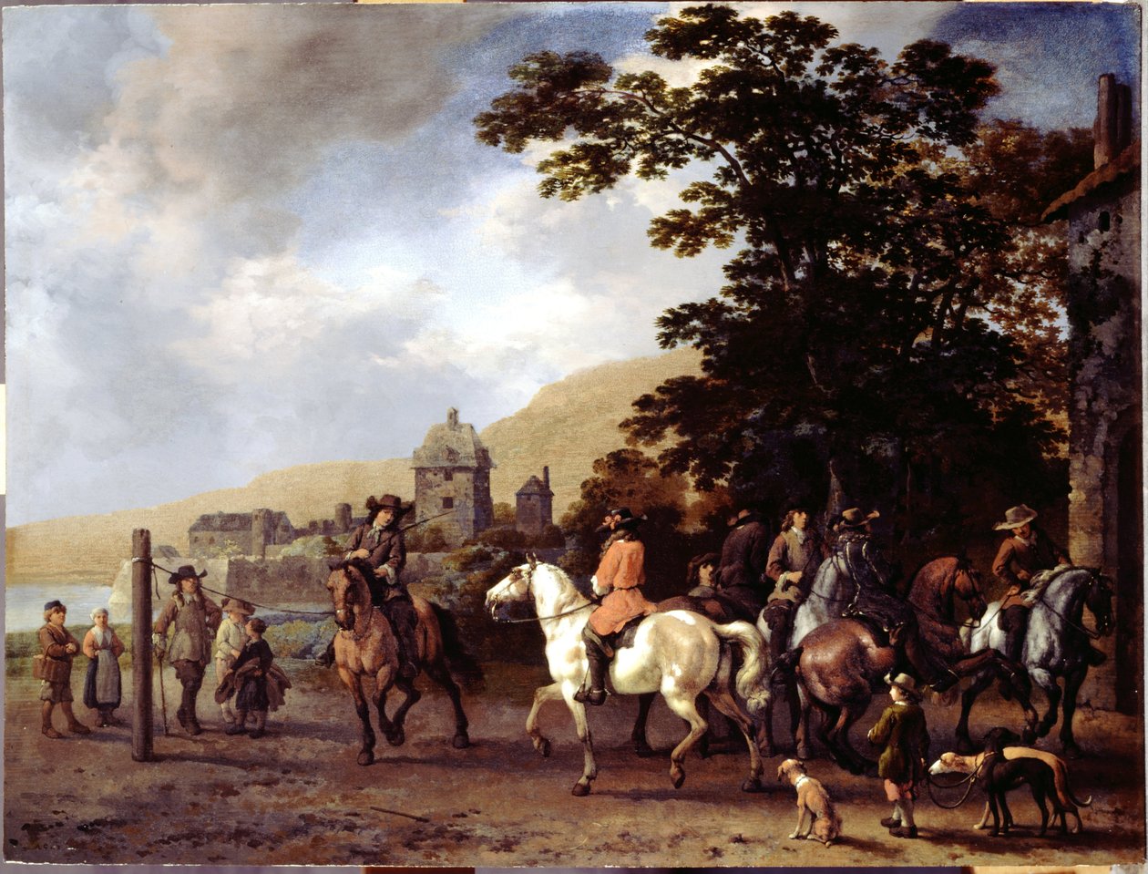 Reitschule im Freien von Abraham van Calraet