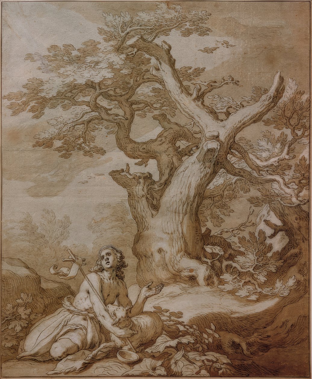 Johannes der Täufer in der Wildnis von Abraham Bloemaert
