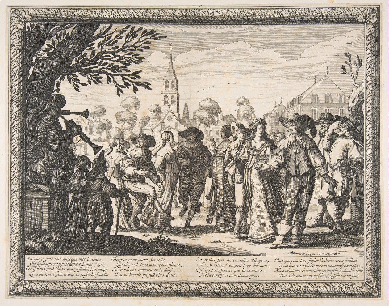 Tanz auf dem Dorfplatz, ca. 1633 von Abraham Bosse