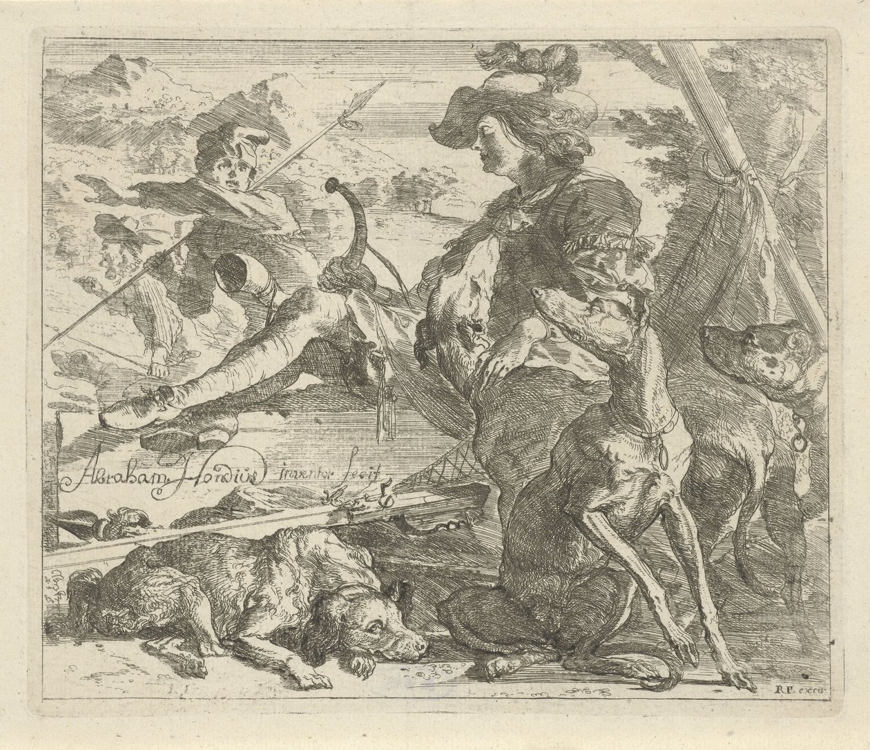 Jäger mit Hunden von Abraham Danielsz. Hondius