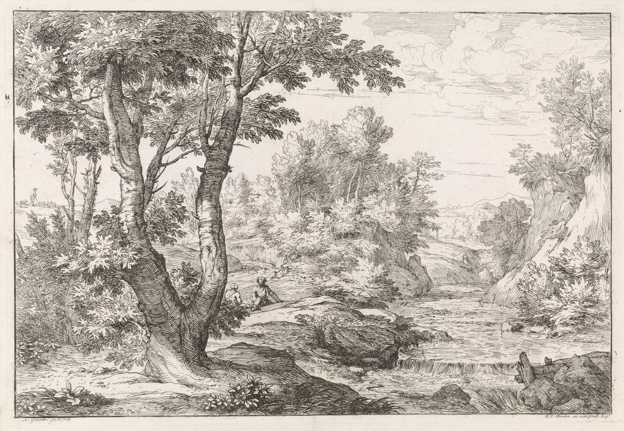 Landschaft mit Fluss von Abraham Genoels