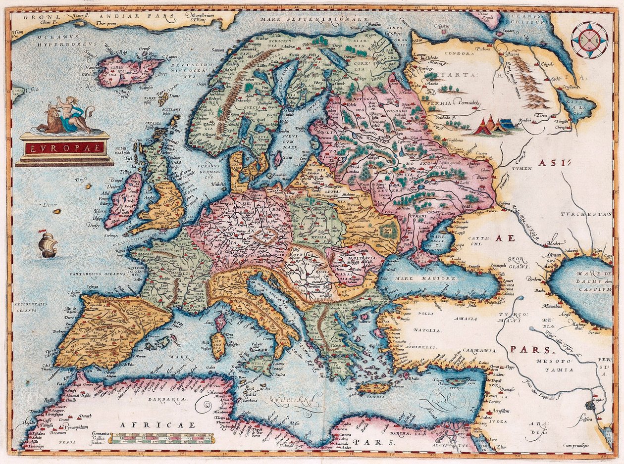 Europa aus: Theatrum Orbis Terrarum, 1579 von Abraham Ortelius