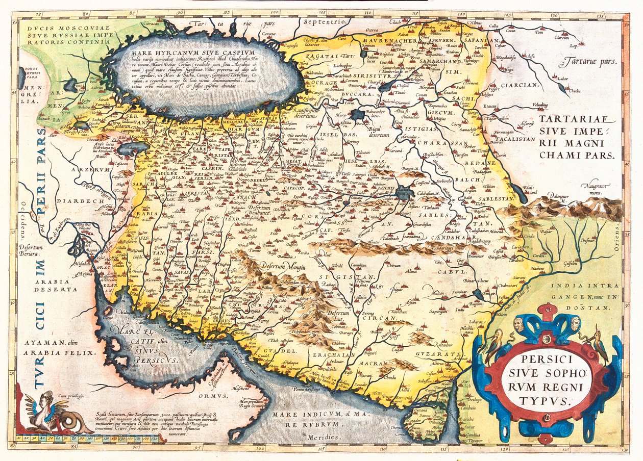 Iran, Pakistan, Afghanistan, Usbekistan, Turkmenistan von Abraham Ortelius