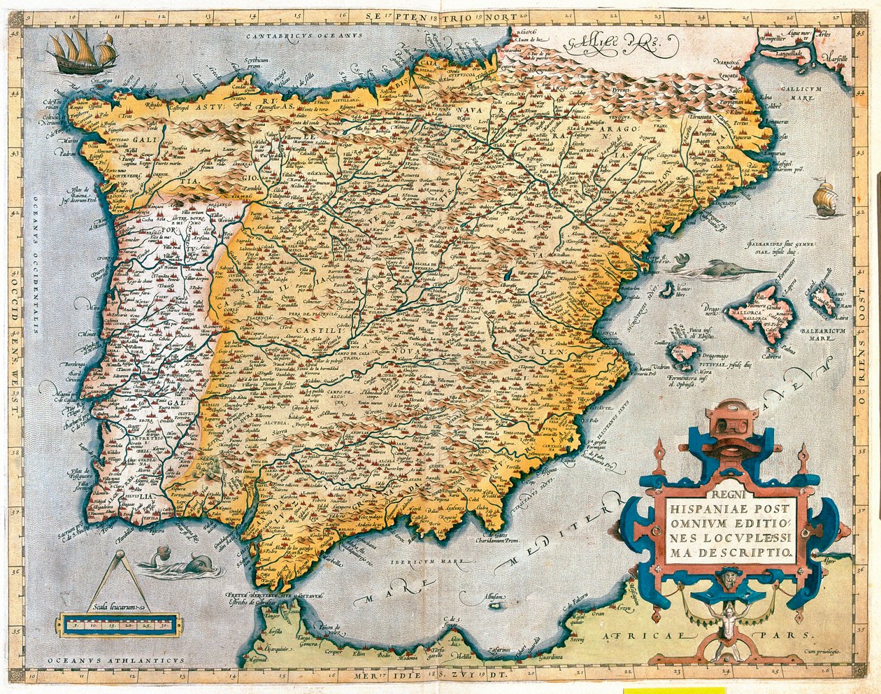 Spanien, Portugal von Abraham Ortelius