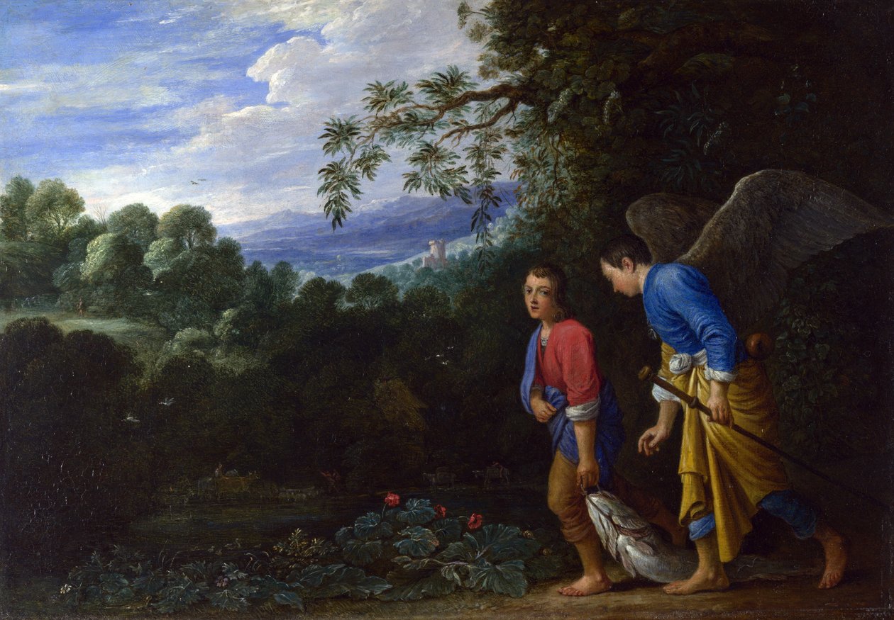 Tobias und der Erzengel Raphael, ca. 1650 von Adam Elsheimer
