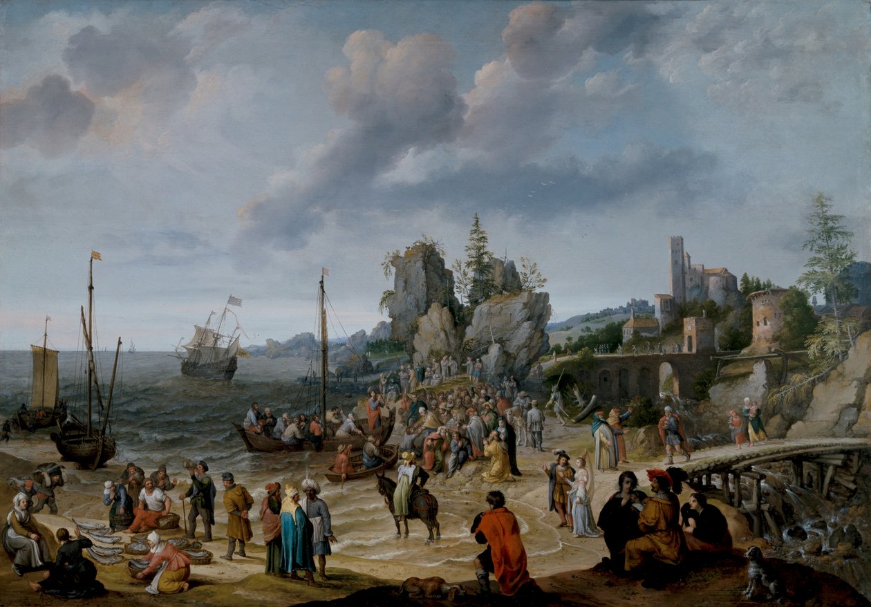 Das Wunder am Strand von Gennesaret von Adam Willaerts