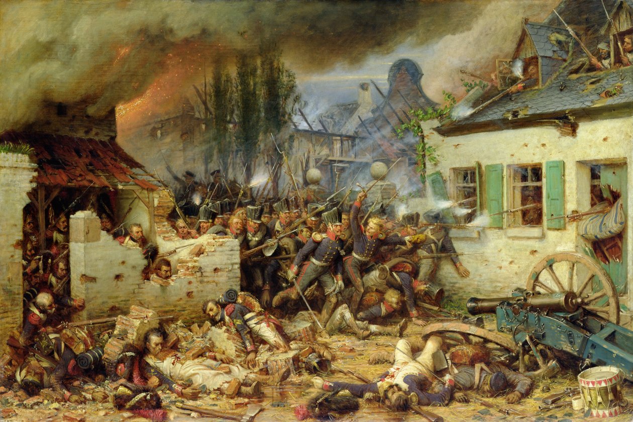 Angriff auf die Preußen in Plancenoit in der Schlacht von Waterloo, 1863 von Adolf Northern