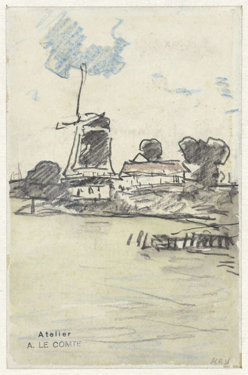 Mühle am Wasser von Adolf le Comte