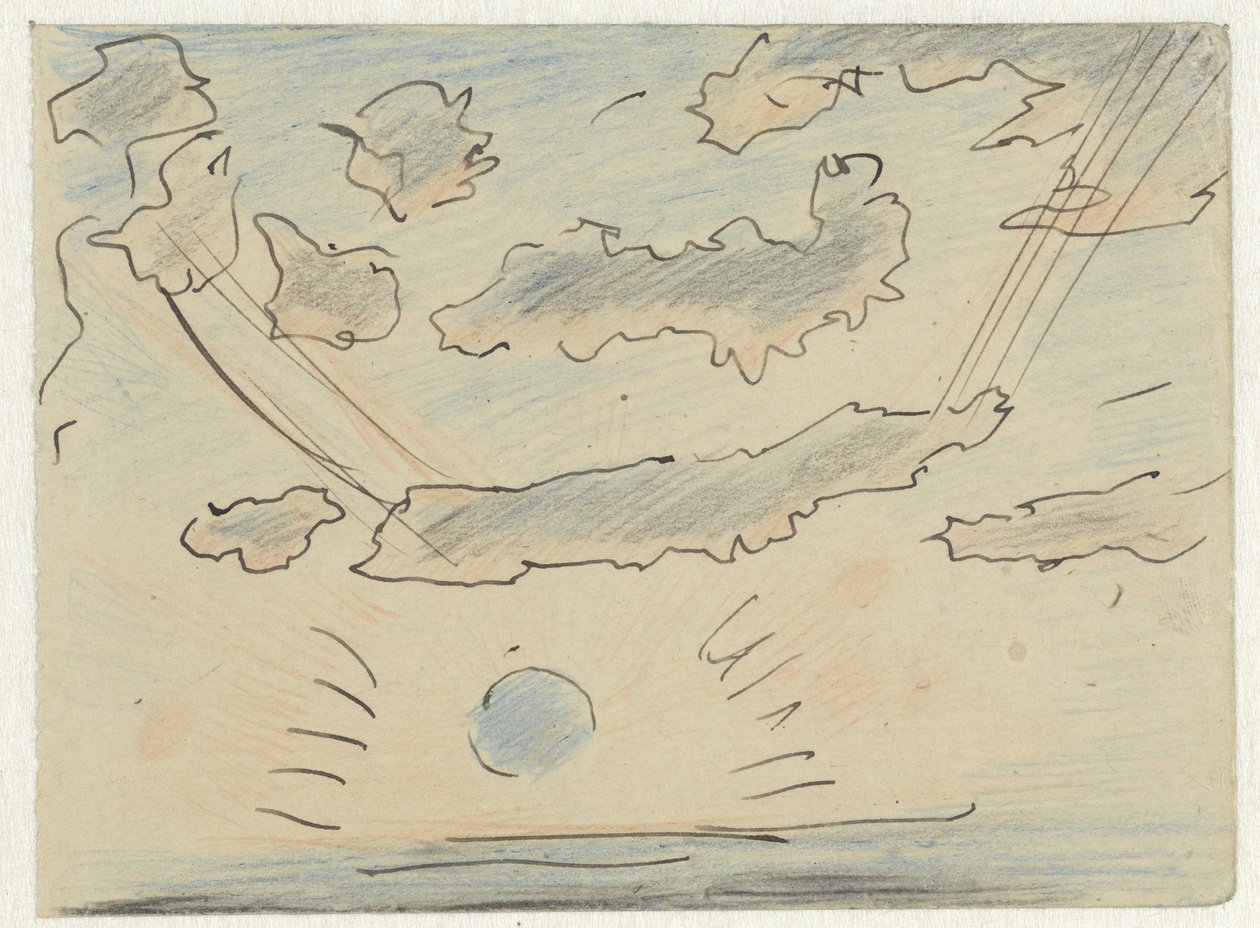 Wolkenstudie mit Sonne von Adolf le Comte
