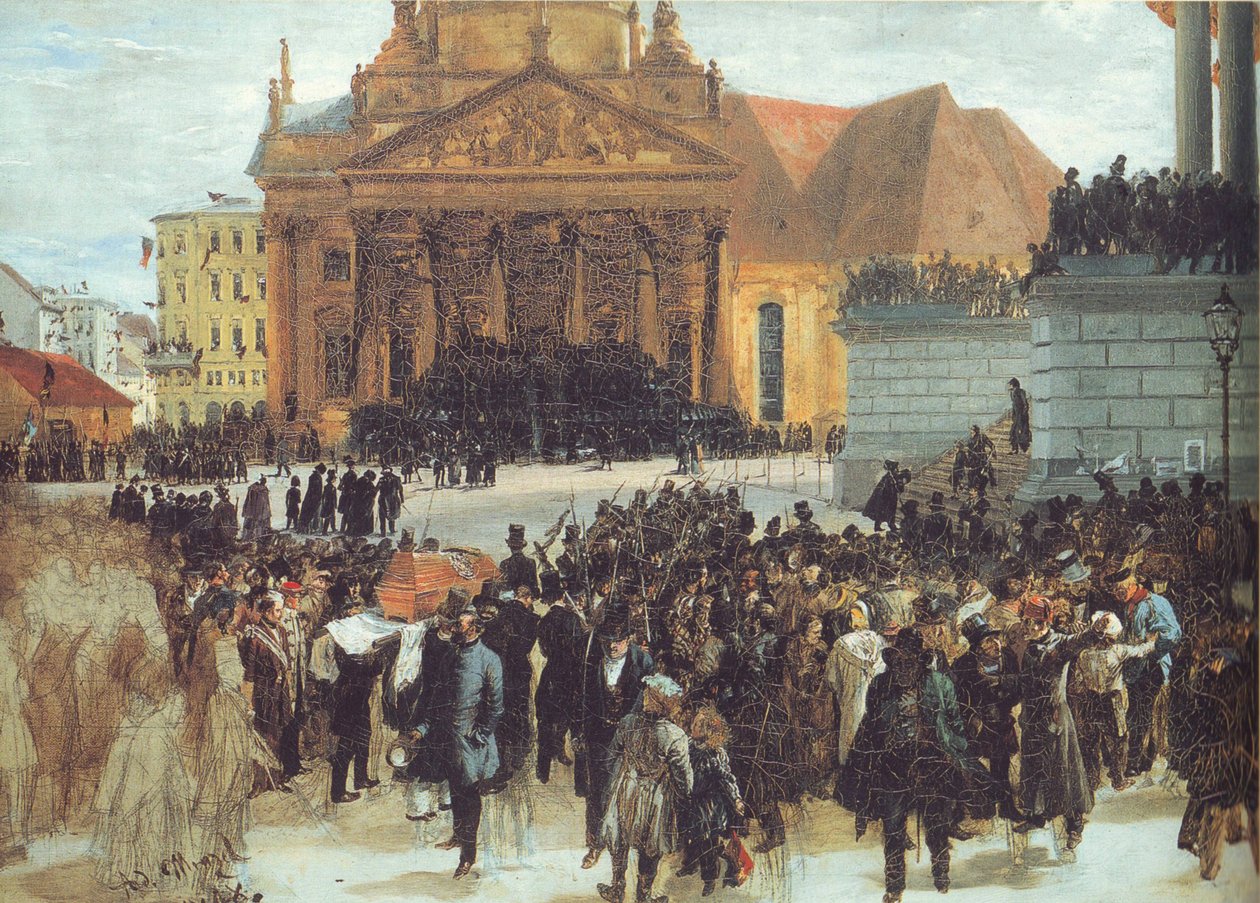 Aufbahrung der Märzgefallenen von Adolph Menzel