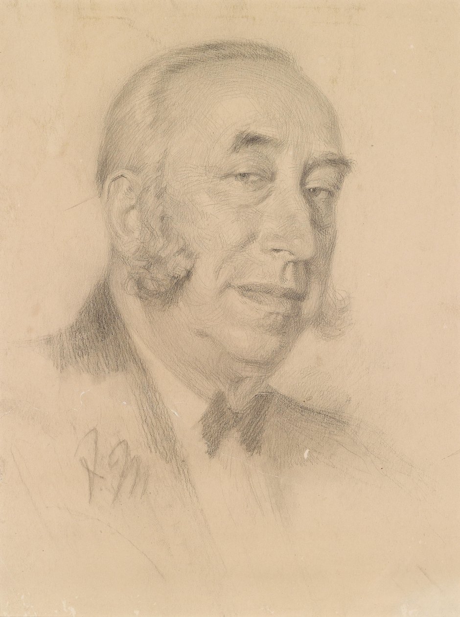 Bildnis eines Herrn mit Schnurrbart von Adolph Menzel