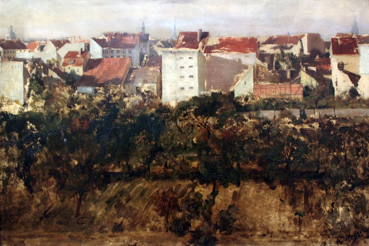 Blick auf Hinterhäuser von Adolph Menzel